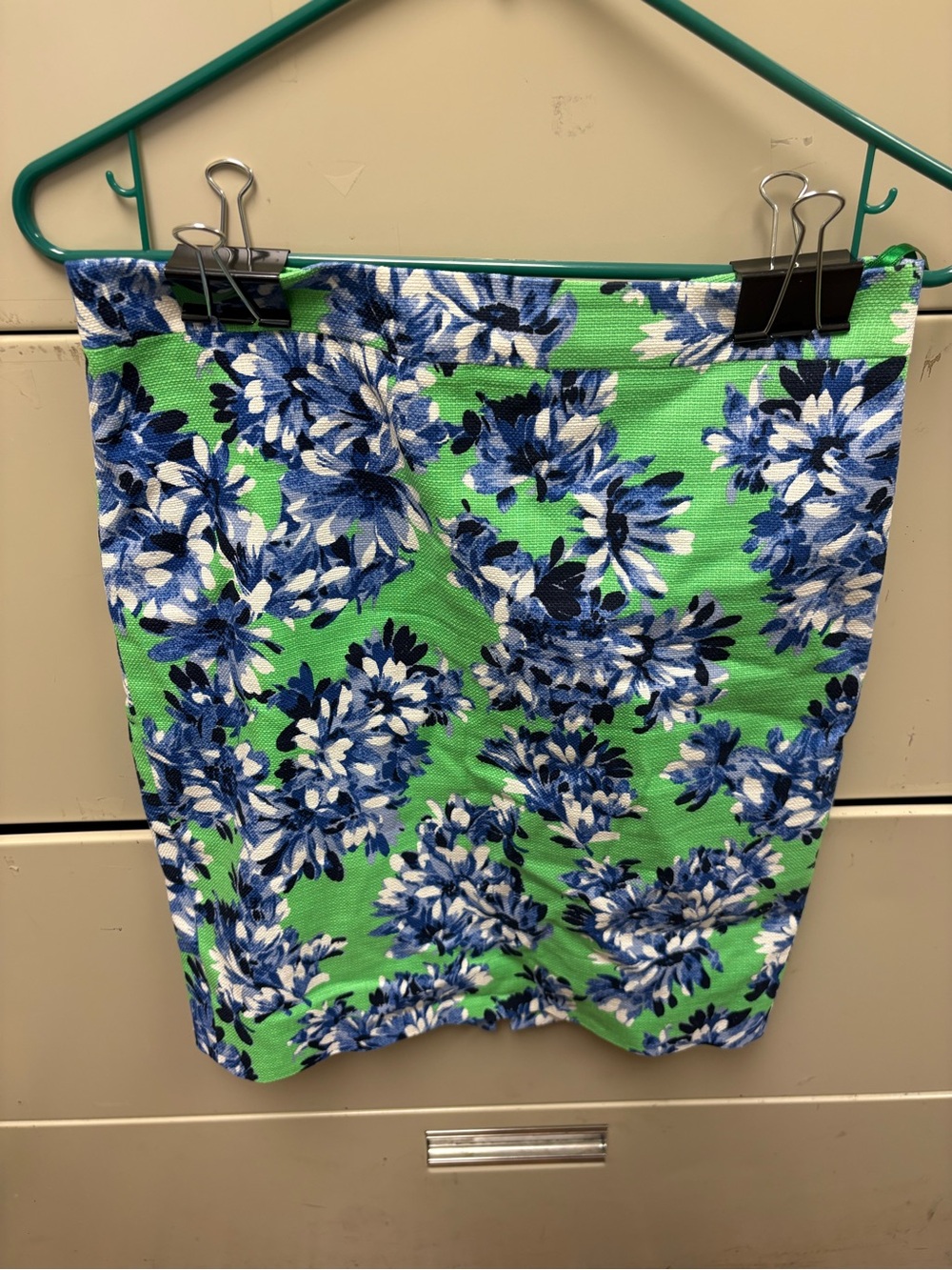J CREW Floral Pencil Skirt in Green and Blue
